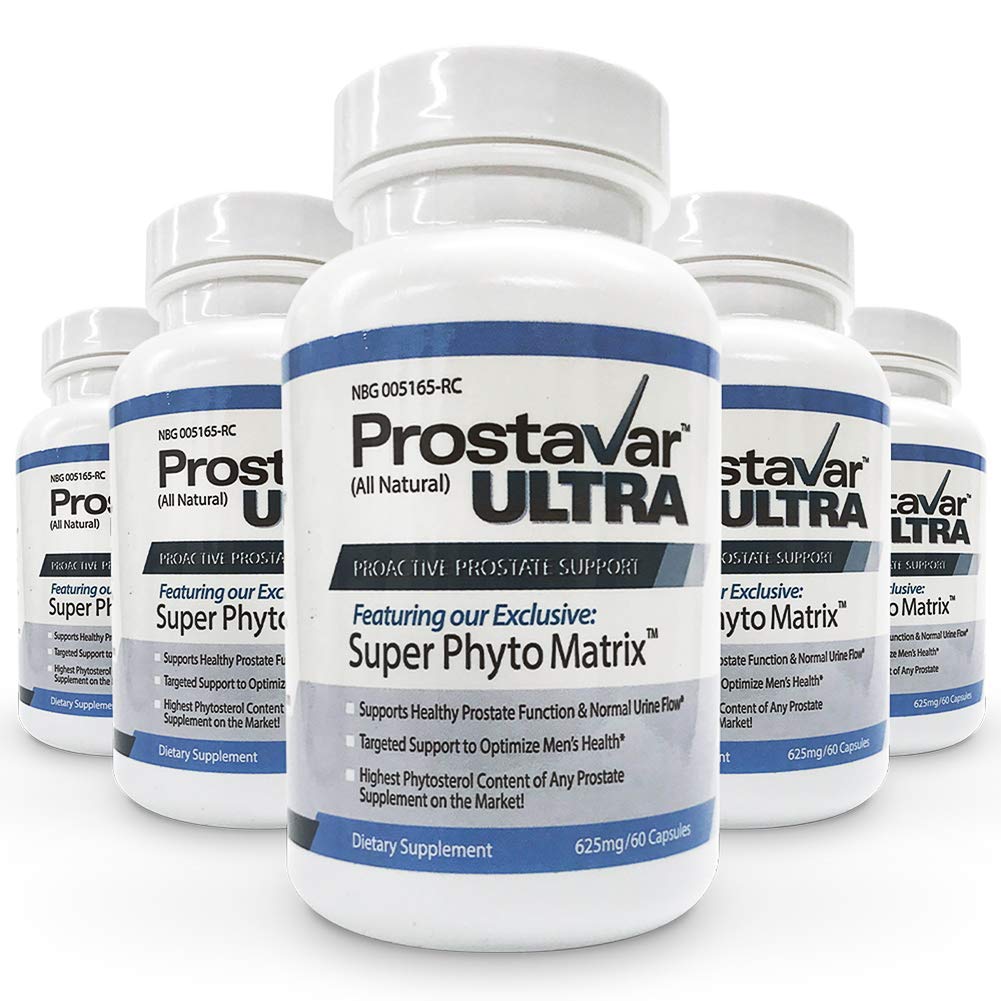 5 flaskor Ny förbättrad från tillverkare av original Prostavar Ultra Prostate Support 600mg 90% Beta-Sitosterol & Grape Seed Extract