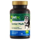 Petnc Natural Care Senior Multi Chewables (60 Count), Daily Dog Multivitamin & Multimineral Support, Inkluderar Zink, Magnesium, Iron & More, Stöder övergripande hälsa, För mogna hundar, Lever smak
