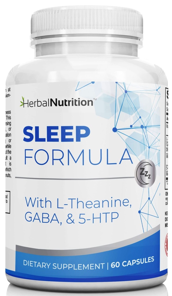 Herbal Nutrition Sleep Support Supplement Sleep Formula är ett multi-Ingredient Sleep Supplement med Melatonin, GABA, L-Theanin och mer, Sleep Like You är på Cloud 9! 60 ct flaska