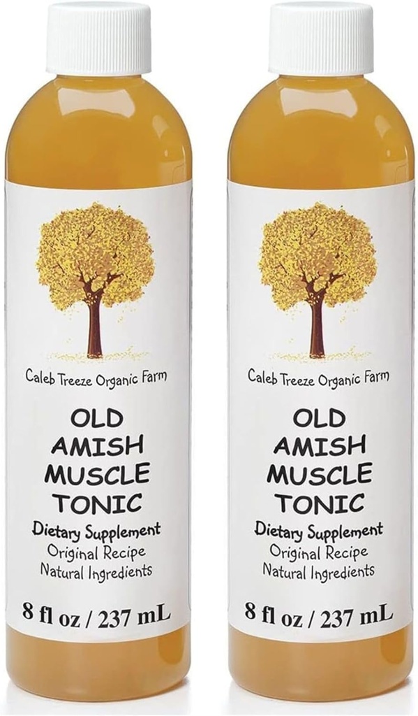Caleb Treeze Old Amish Muscle Tonic 8 oz, Leg Cramps Relief, Foot Cramps Relief, Restless Legs, Muscle Cramps & Spasm Relief - Pack med 2