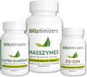 BiOptimizers Complete Gut Health Bundle - Digestive Enzymes med probiotika och prebiotika - Bloating Relief och Digestive Balance - P3-OM, Gluten Guardian, MassZymes (270 kapslar)