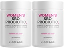 Codeage Women's Probiotics Supplement - 50 miljarder CFUs - SBO Probiotics & Prebiotics - Cranberries - Feminine Health - Fermented Botanical Blend, Whole Food Supplement - Vegan, Non-GMO - 2 Pack