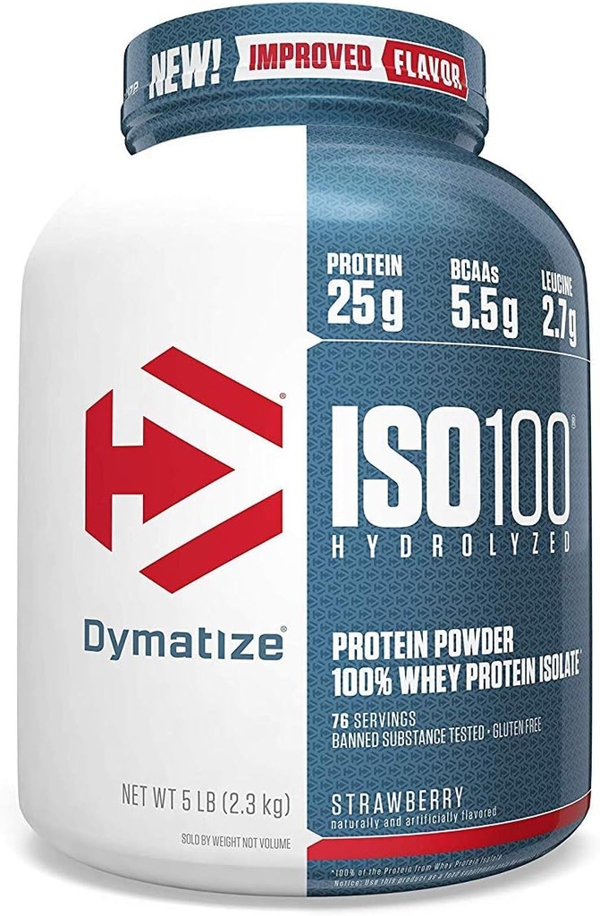 Dymatisera ISO100 Hydrolyserad 100% Whey Protein Isolate Strawberry - 5 lbs