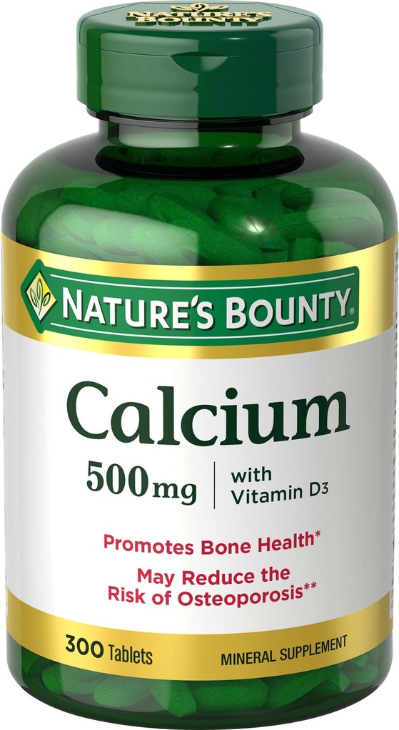 Naturens Bounty Calcium Plus 400 IE Vitamin D3, Immune Support & Bone Health, 300 tabletter