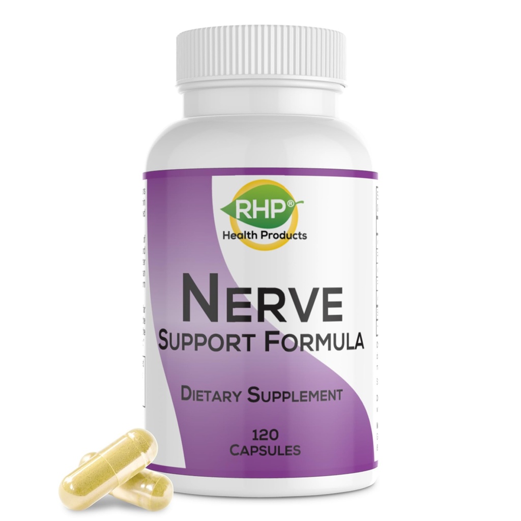 Nerve Support Formel för näringsstöd för neuropati. Relief från Nerve Aches, Pain & Discomfort. B-Complex med folsyra. 120 kapslar