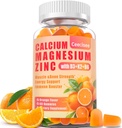 Calcium Magnesium Zink Gummies med D3 & B6 & K2,1000mg Calcium Gummies med 300mg Magnesium Support Immune Energy för vuxna och tonåringar, Sugar Free (60 greve)