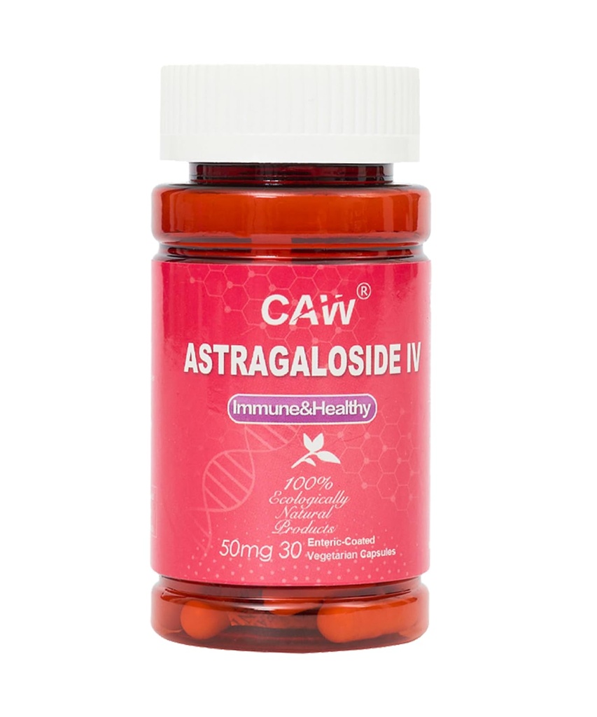 CAW Max Absorption Astragaloside IV 98% 50mg 30 kapslar | Immun Support | Anti-Aging Supplement | 50mg 30 Enteric-Coated Vegetarian Capsules 1 flaska