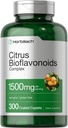 Horbäach Citrus Bioflavonoids Supplement | 1500mg | 300 Caplets | Vegetarisk, icke-GMO och Glutenfri Formel | Värdestorlek
