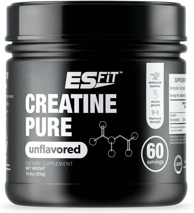 Kreatin | 5000Mg - 60 portioner | Rent mikroniserat kreatinmonohydrat | Bygg muskler, förbättra återhämtning, öka cellvolymen