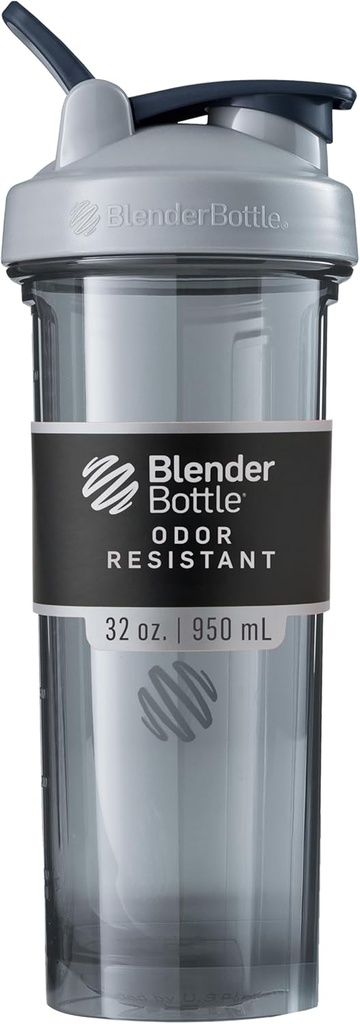 BlenderBottle Shaker Bottle Pro Series Perfekt för Protein Shakes och Pre Workout, 32-Ounce, Pebble Grey