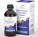 Elderberry Free Immune Support Syrup för barn och vuxna - Perfekt blandning av organisk svart frö, gurkmeja, handske, kanel och vitlök - Toddler Immune Booster utan organisk Elderberry Syrup