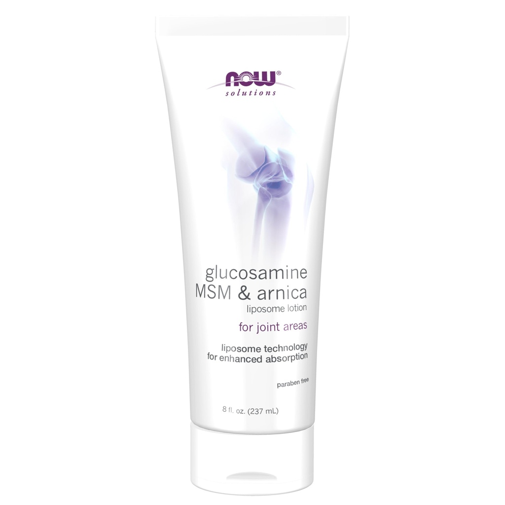 NOW Foods Solutions, Glukosamin, MSM och Arnica Liposome Lotion, För gemensamma områden, Liposome Technology for Enhanced Absorption, 8-Ounce