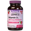 Bluebonnet Nutrition Earth Sweet Vitamin D3 5000 IE Chewable Tablets, Aids in Muscle & Skeletal Growth, Non GMO, Gluten & Soy & Milk Free, Kosher, Raspberry, White, 90 Count