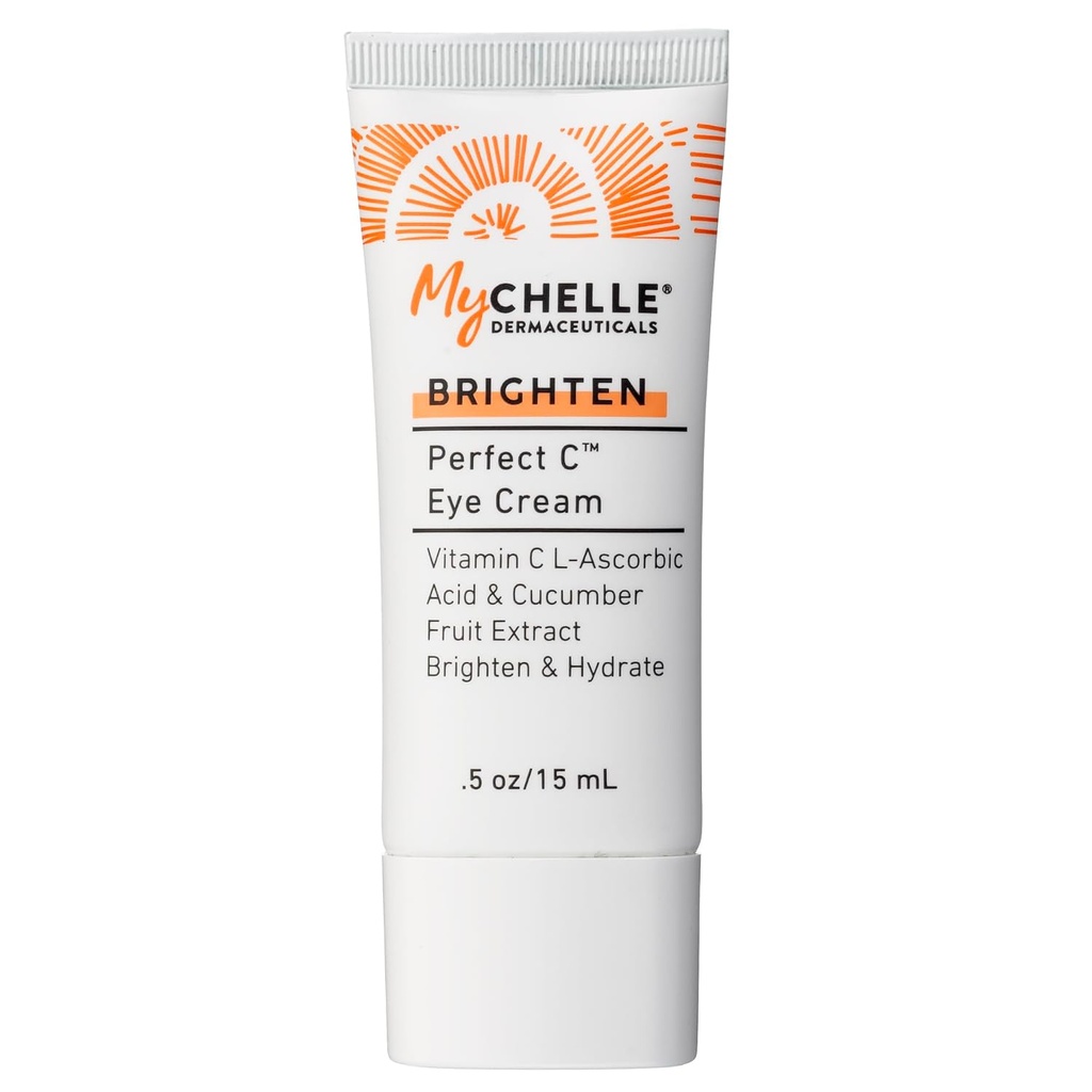 MyCHELLE Dermaceuticals Perfect C Eye Cream - Eye Cream för Mörka Cirklar och Puffiness med vitamin C & Plant Stamceller för att minska synliga tecken på åldrande, Fina linjer och rynkor, 0,51 Fl Oz (Pack av 1)
