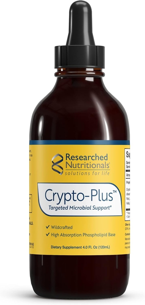 Forskade näringsämnen Crypto-Plus - Riktad Microbial & Immune Support Formel med Red Root, Black Walnut Extract och Phospholipid Leverans för Maximal Nutrient Absorption (4 Fl Oz)