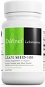 DAVINCI Labs Grape Seed-100 - Kosttillskott för att stödja immunsystem, vaskulär funktion och hälsosam hud * - med 100 mg Grape Seed Extract per servering - Glutenfri - 60 vegetariska kapslar