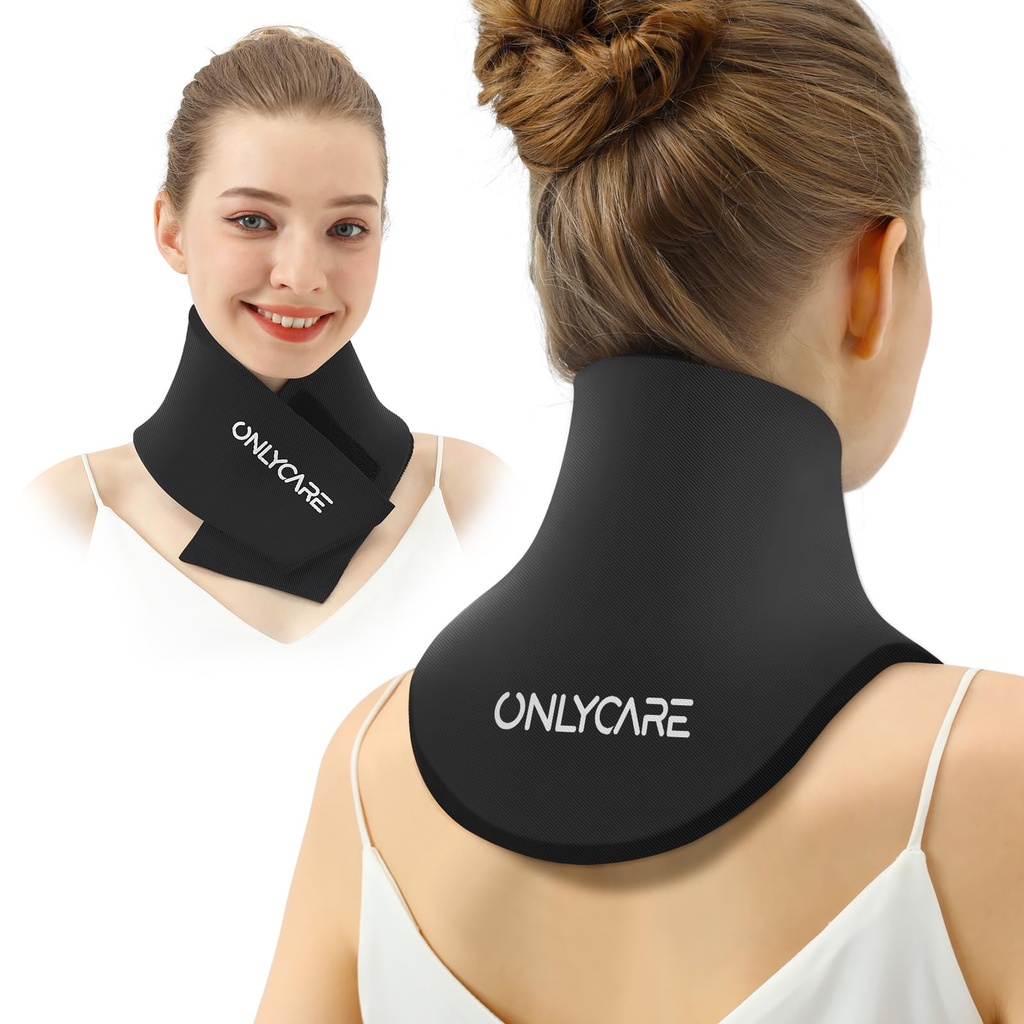 ONLYCARE Neck Ice Pack Wrap Gel - Uppgraderade Ice Packs för Neck Reusable, Hot och Cold Compress, Relief of Pain, Swelling, Sprains, Office Pressure