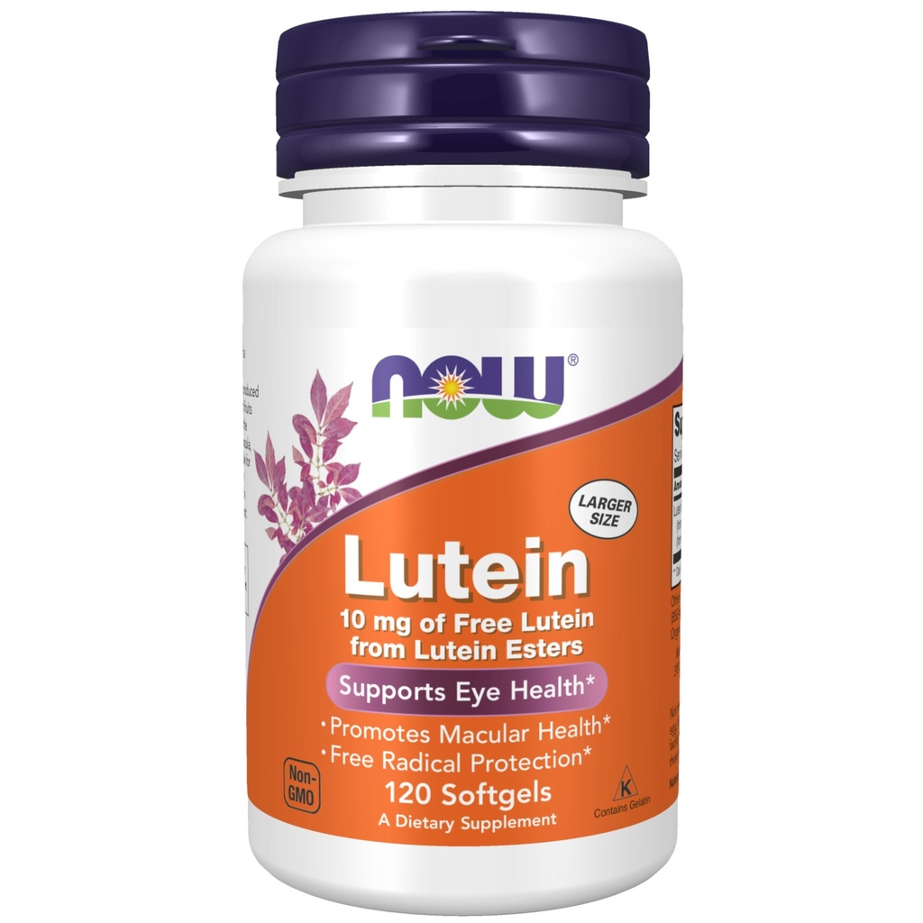 Nu livsmedelstillskott, Lutein 10 mg med 10 mg fri lutein från luteinestrar, 120 Softgels