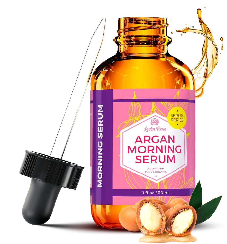 Leven Rose Marockanska Argan Olje Ansikte Serum 1 uns - 100% Organisk Hydrating Oil för kvinnor - Anti-Aging Natural Serum för rynkor