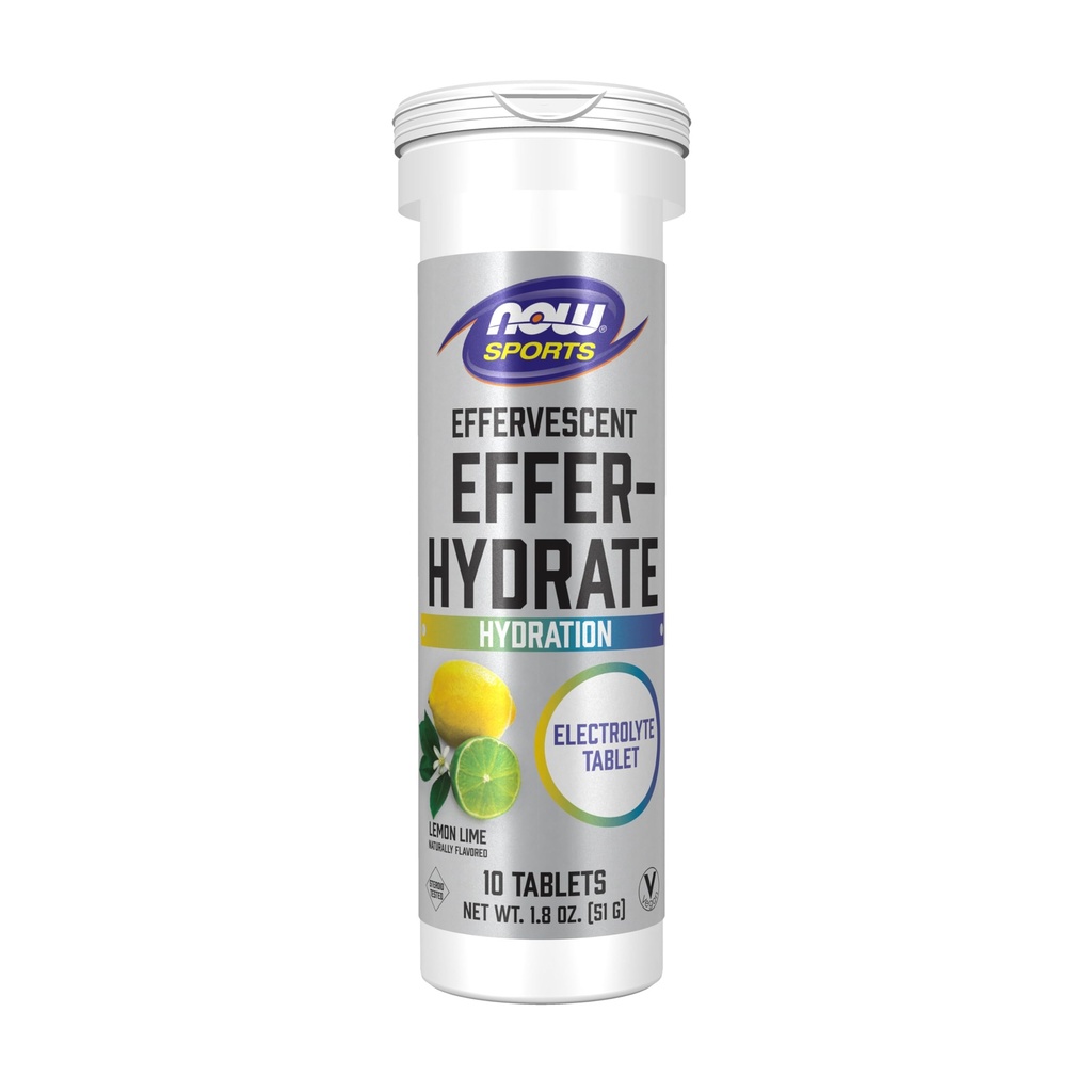 Nu Foods Sport Nutrition, Effervescent Effer-Hydrate, Electrolyte Supplement, Recovery*, Lemon Lime, 10 tabletter