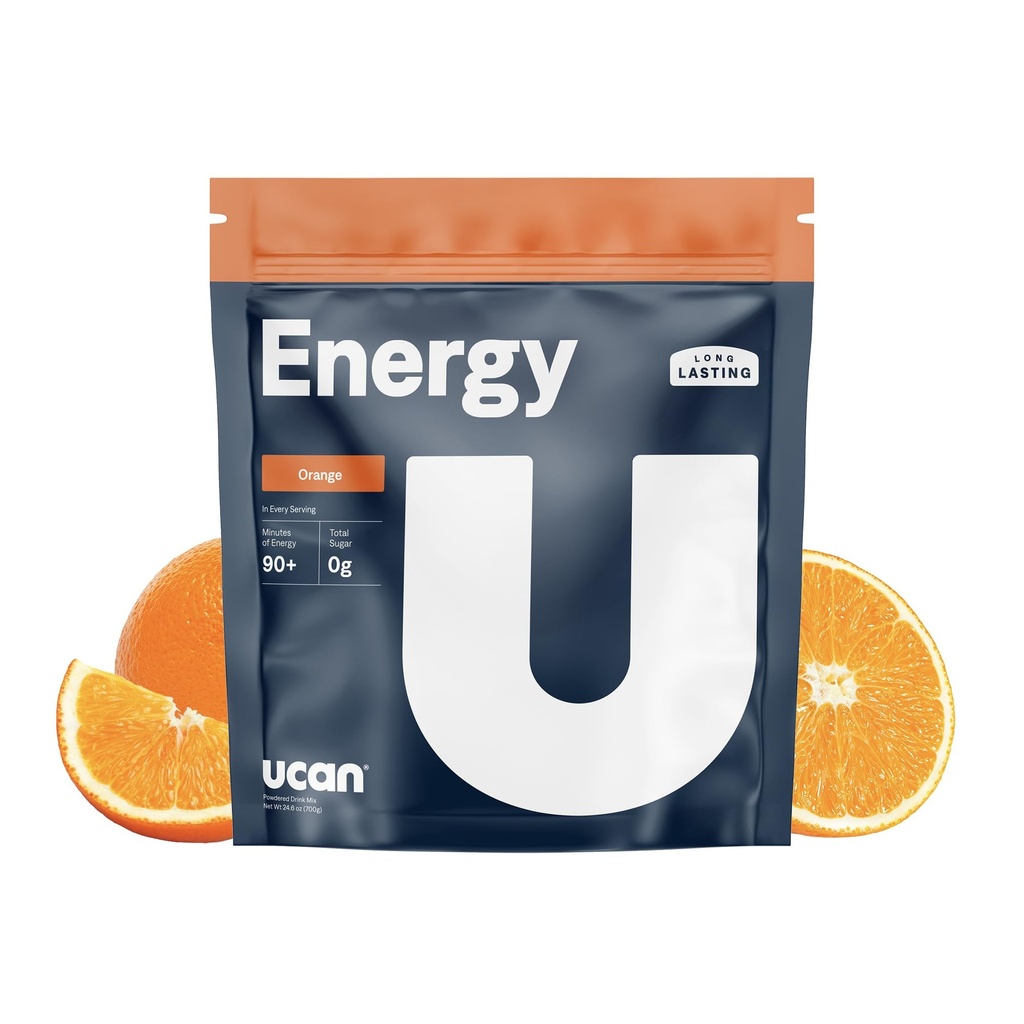 UCAN Energy Powder, Tropical Orange, Keto, Sugar-Free Pre & Post Workout för Män & Kvinnor, Icke-GMO, Vegan, Gluten-Free, Performance Athletes (28 portioner, 24.6oz)