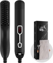 Skägg Straightener Comb för män - Uppgraderad Professional Electric Mens Skägg Straightening Uppvärmd Borste Portable Anti-Scald 5 Justerbara Temperaturer & LCD Display med bärväska