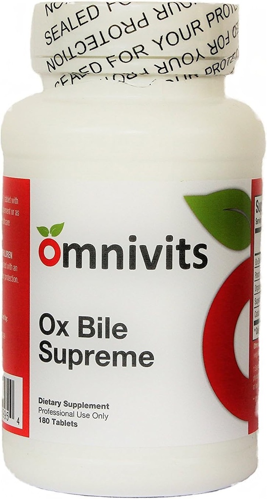 Ox Bile Supreme | Bile Salts, Digestive Enzymes & Betaine Organic Beet Concentrate | Nutritional Support för Liver och Gallbladder Funktion | Hjälper i fett Digestion | 180 tabletter