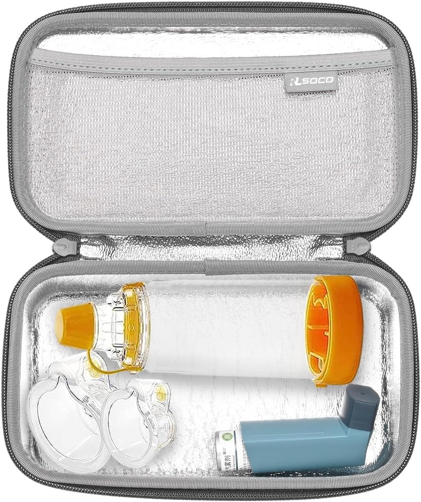 RLSOCO Carrying Case for Asthma Inhaler for Kids and Adults,Inhaler Spacer Travel Case for Device,Mask and Other Accessories (Case Only)