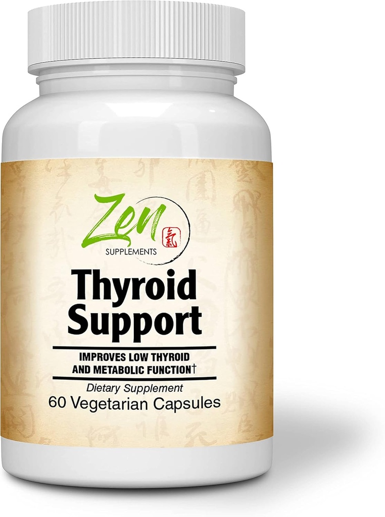 Complete Thyroid Support Supplement - for Low Thyroid Energy and Metabolic Function - with Kelp Iodine, Ashwagandha, Copper, Vitamin A, C, D3, B6 & More - Thyroid Support for Women & Men - 60 VegCaps