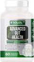 B'SoleilTM Advanced Gut Health Probiotic - Pre, Pro & Post Biotics - Natural Gastrointestinal Support - 60 Vegetable Capsules - Gluten Free, Vegan & Non-GMO Genuine Health Probiotics - 25 miljarder CFU