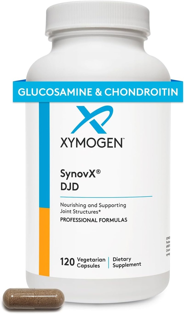 XYMOGEN SynovX DJD - Hjälper till att upprätthålla hälsosamma gemensamma + Ger gemensamma Tissue Building Blocks med MSM, Green-Lipped Mussel, Chondroitin Sulfate, Glucosamine Sulfate, Hyaluronic Acid (120 kapslar)