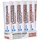 (5 pack) Globe Clotrimazole Antifungal Cream 1% (1 oz) lindrar klåda, brännande, sprickbildning och skalning i samband med svampinfektioner | Jämför med namnet Brand Active Ingredient
