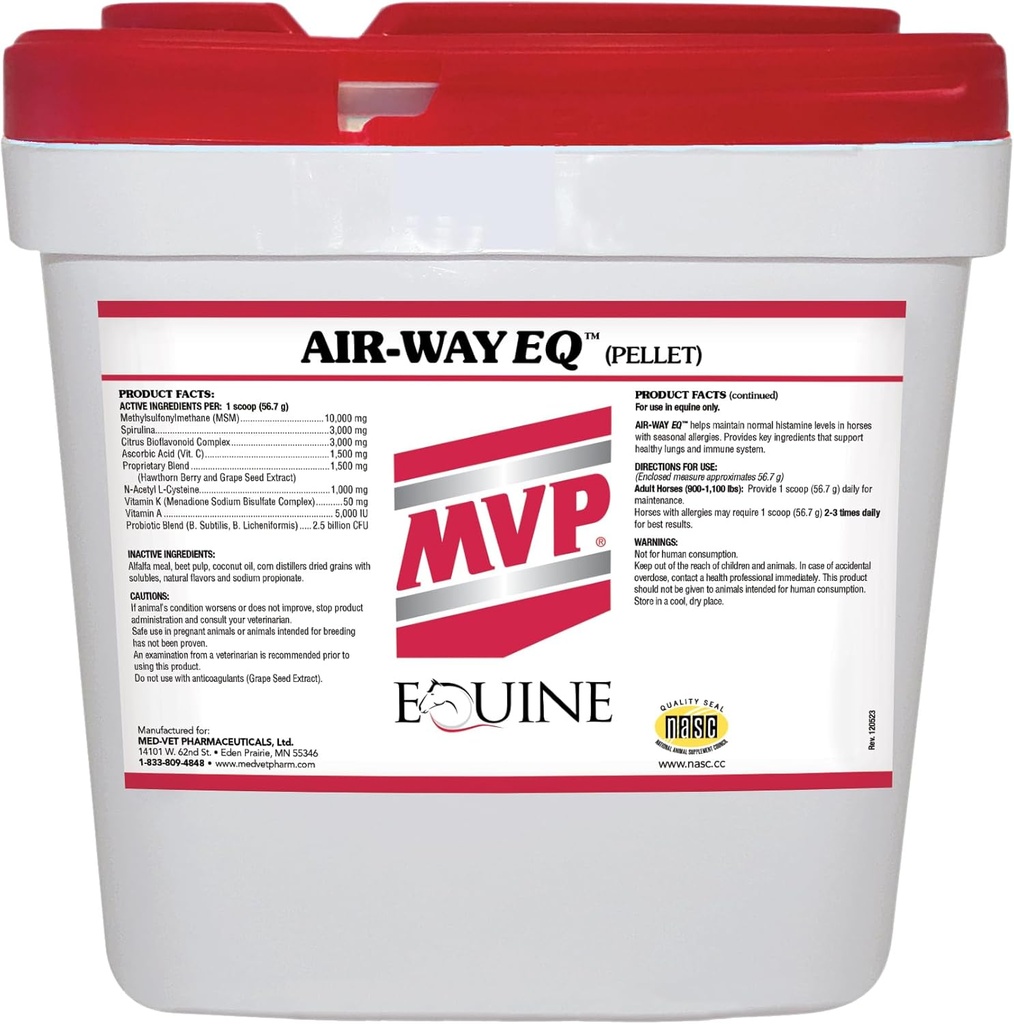 Air-Way EQ (20lb) stöder hälsosam lungfunktion och säsongsallergistöd i hästar