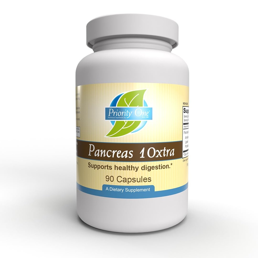 Prioritet Ett vitaminer bukspottkörtel 10xtra 90 kapslar - bukspottkörtelenzymer amylas, lipas och proteas Naturligt stöd hälsosam matsmältning. *