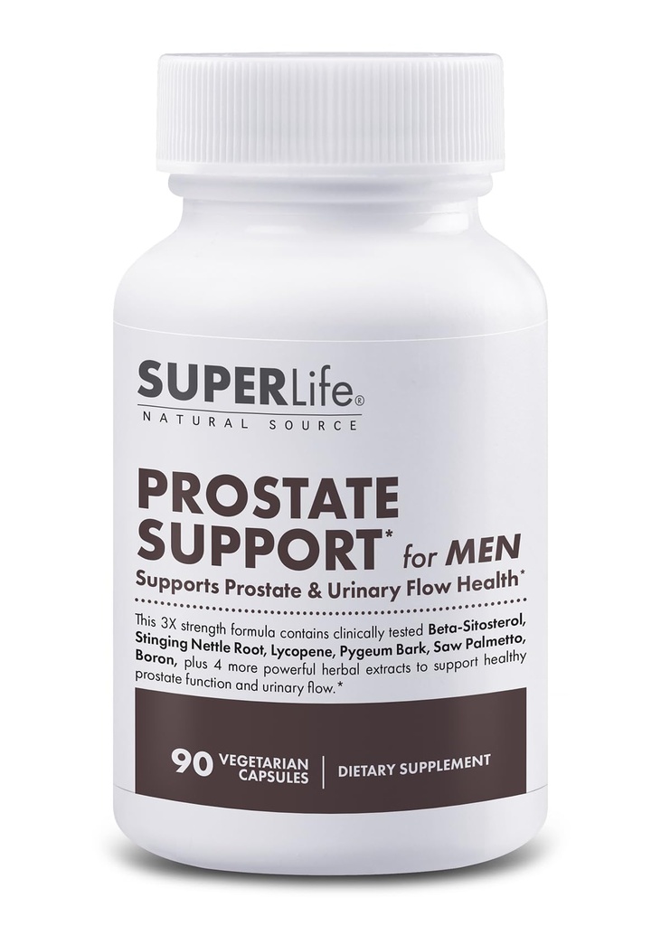 Färsk Start Prostate Support - 3X Styrka med Beta Sitosterol, Saw Palmetto, Nettle & Pygeum Bark Extracts | Stöder Prostate Health & Normal Urinary Flow | Tillägg - 90 kapslar