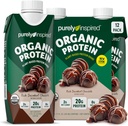 Purely Inspired Ready to Drink Organic Protein Shake, Decadent Chocolate (12 Pack) - Plantbaserad RTD Nutritional Protein Drinks - Zero-Sugar & Gluten-Free Meal Replacement Drink Liquid Protein