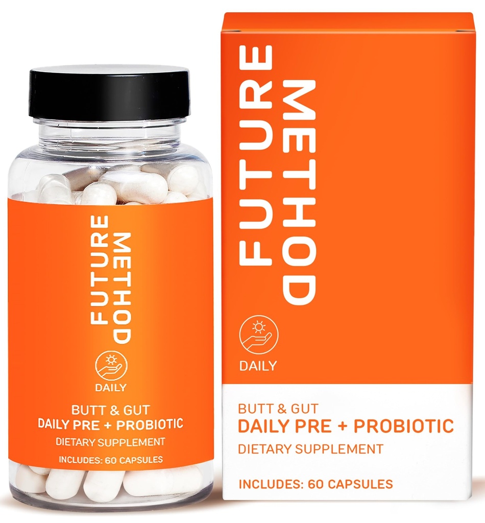 FUTURE METHOD Synbiotiska prebiotika för män och kvinnor - Probiotika och prebiotiska tillskott för matsmältning, immunitet och reglering (60ct)