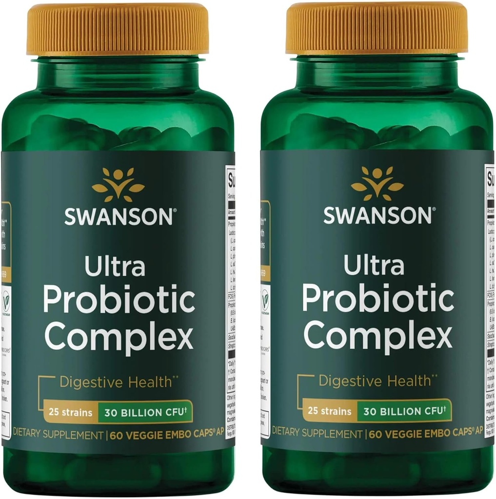 Swanson Ultra Probiotic Complex 30 miljarder Cfu 60 Veg Capsules (2 Pack)
