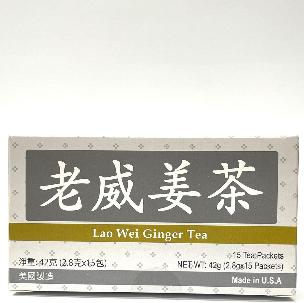 Ginger Tea Herbal Supplement hjälper till att kontrollera inflammation och minska illamående, öka energi och antioxidantnivå 15 väskor tillverkade i USA