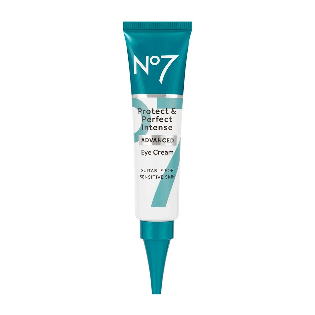 No7 Protect & Perfect Eye Cream - Intense Advanced Under Eye Cream for Dark Circles - Enriched with Hydrating Hyaluronic Acid and Nourishing Shea Butter to Revive Tired-Looking Eyes (0.5 Fl Oz)