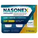 Nasonex 24HR Allergy Nasal Spray, Non-Drowsy, Scent-Free Mist, Allergy Symptoms + Nasal Congestion, Full Prescription Strength, 120 Sprays (3 Pack)