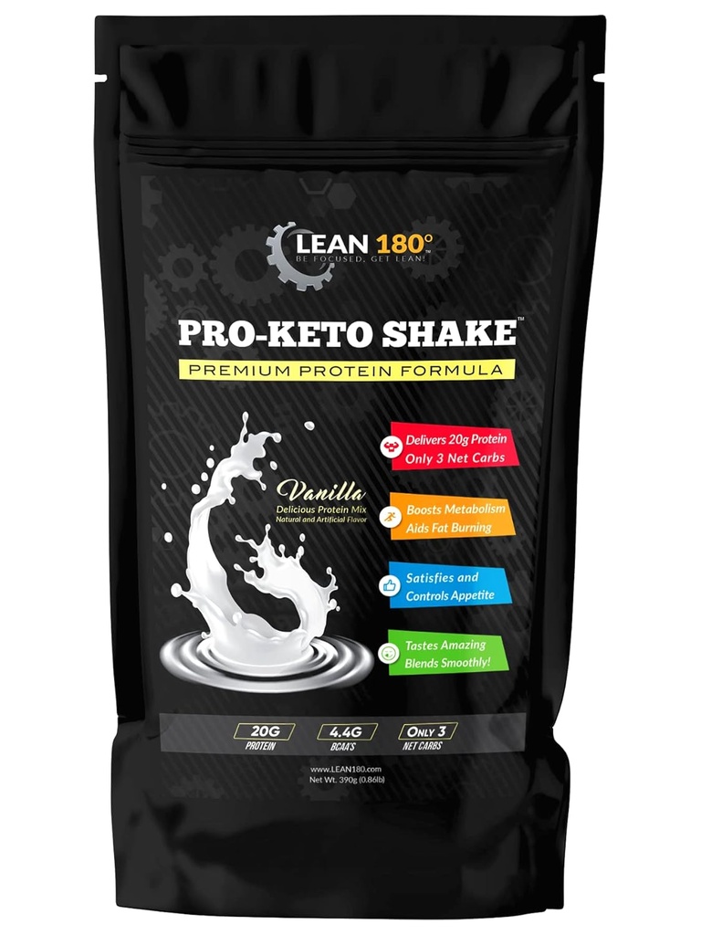 Pro Keto Shake - Best Tasting Low Carb Low Sugar Clean Protein Shake för Keto och alla dieter viktminskning (Vanilla)
