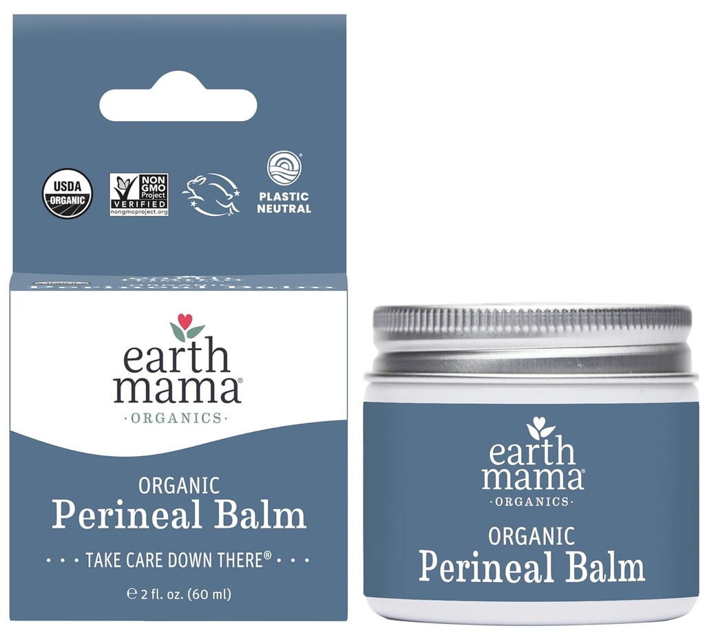 Earth Mama Organic Perineal Balm | Naturligtvis kylning Herbal Salve för graviditet och postpartum lättnad med häxa Hazel & Calendula, Feminine Care Essentials, No Benzocaine eller Butane, 2-Fluid Ounce
