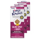Little Remedies Sterile Baby Saline Nasal Spray och Drops, Säker för nyfödda att lindra saker och torra näsor, 0,5 Fl Oz, Pack av 3