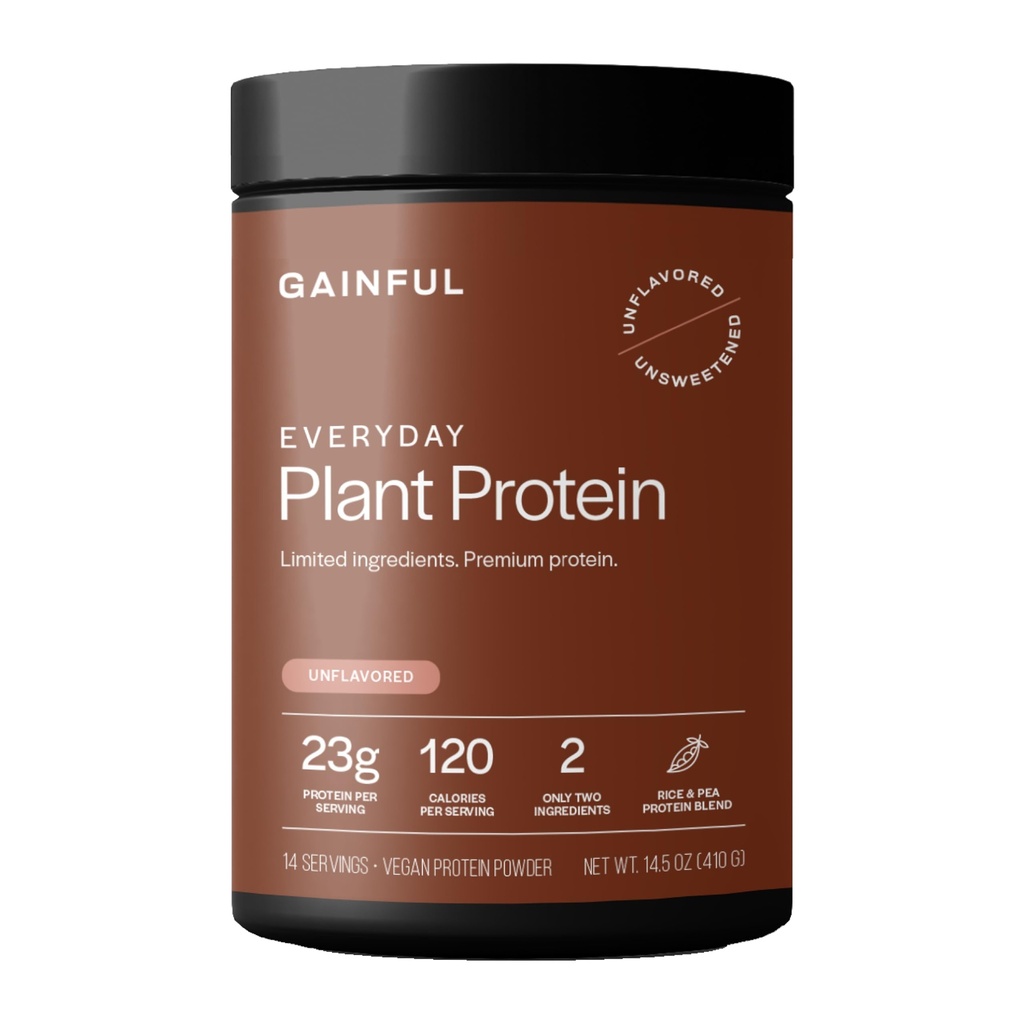 Gainful Everyday Plant Protein Powder, 23g Plant Protein per Servering, Unflavored, Stöder Styrka, Återhämtning och Balanserad Nutrition, Vegan, Gut Friendly, Inga konstgjorda ingredienser, 14 portioner