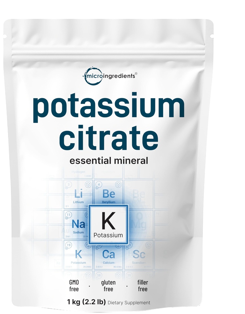 US Origin Potassium Citrate Powder, 1 KG (35 Ounce) | Essential Hydration Electrolyte Supplement | Stöder Mineral Balance, Heart, Joint och Immune Health | Vegan Friendly