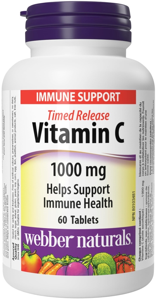 Webber Naturals Vitamin C Timed Släpp 1000 mg, 60 tabletter