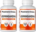 Läkarens CHOICE Ashwagandha 1950mg Organic Ashwagandha Root Powder med Black Pepper Extract, Stress Support, Mood Support Supplement, 90 Veggie Ashwagandha Capsules - 2 PCK