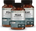 Peak Workout Formel - Refuel Motivation and Exercise Output | Pre-Workout and Recovery Supplement med ATP, Boswellia, Ashwagandha, Green Tea Extract & Piperine (60 kapslar)