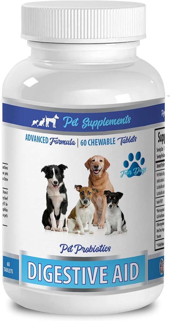 dog bad breath treats - DOG DIGESTIVE AID PROBIOTICS - NATURAL APPROACH - SOLUTION TO BAD BREATH AND GAS - COUNTER DIARRHEA - dog probiotics enzymes - 1 Bottle (60 Treats)